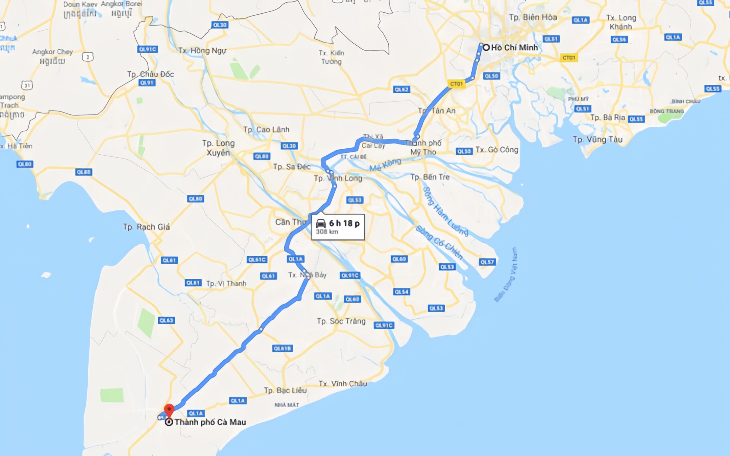 Thuê xe 16 chỗ đi Cà Mau